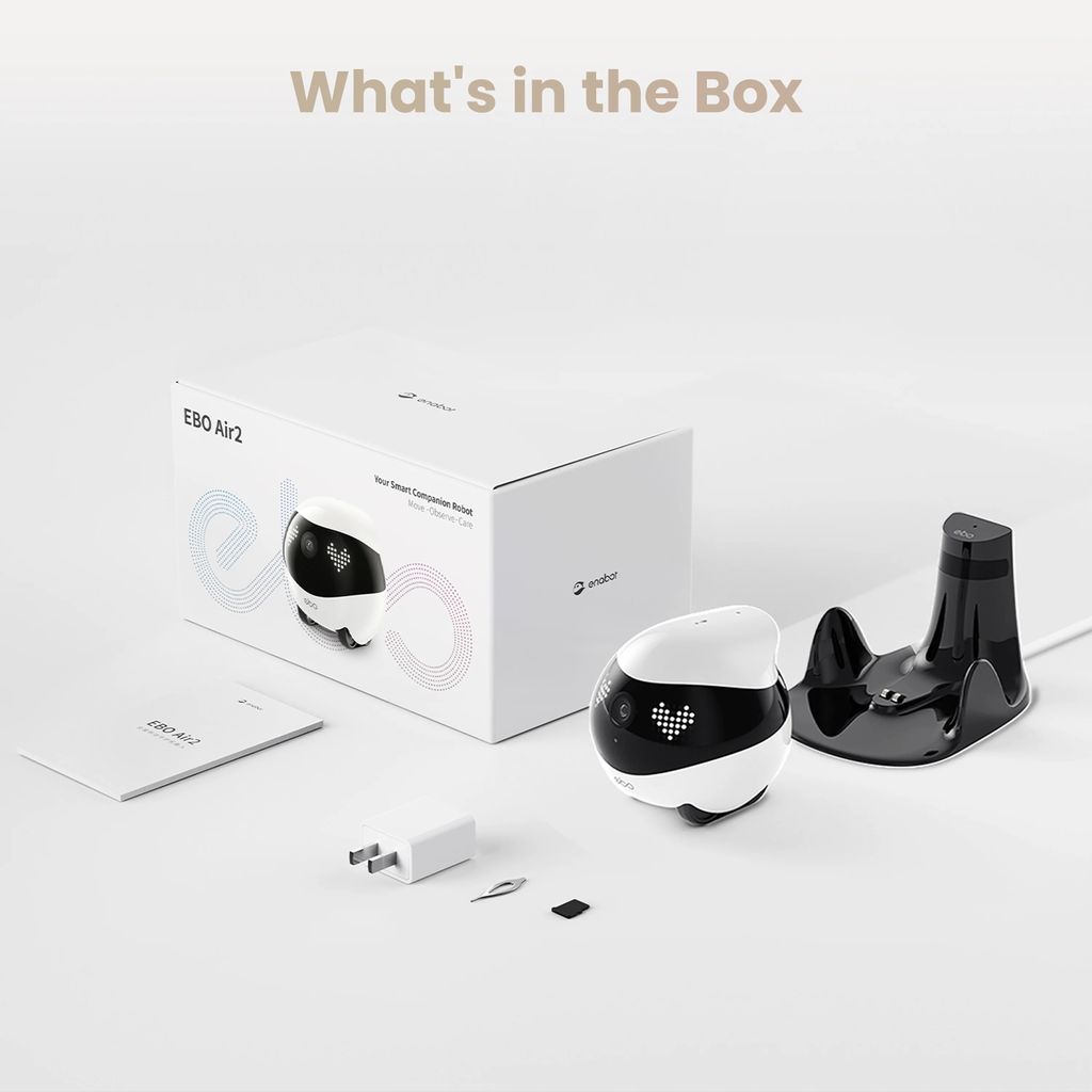 Enabot EBO Air 2 Companion Robot – 2K QHD-kamera – hvit