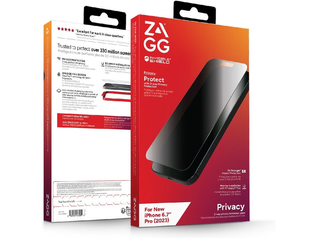 Zagg Invisible Shield PrivacyGlas Skärmskydd till iPhone 15 Pro Max