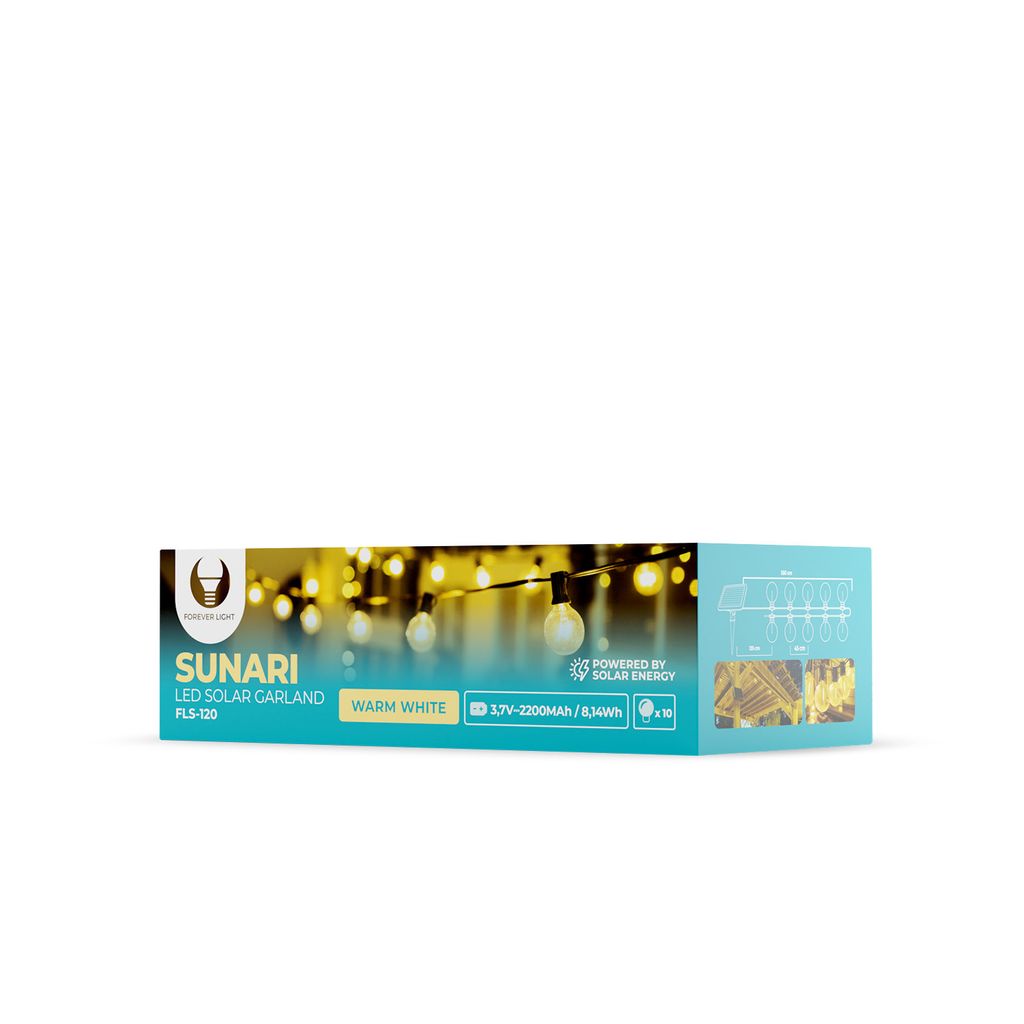 Forever Light LED-aurinkokennovalosarja SUNARI FLS-120 5,5 m / 10 lamppua / IP44
