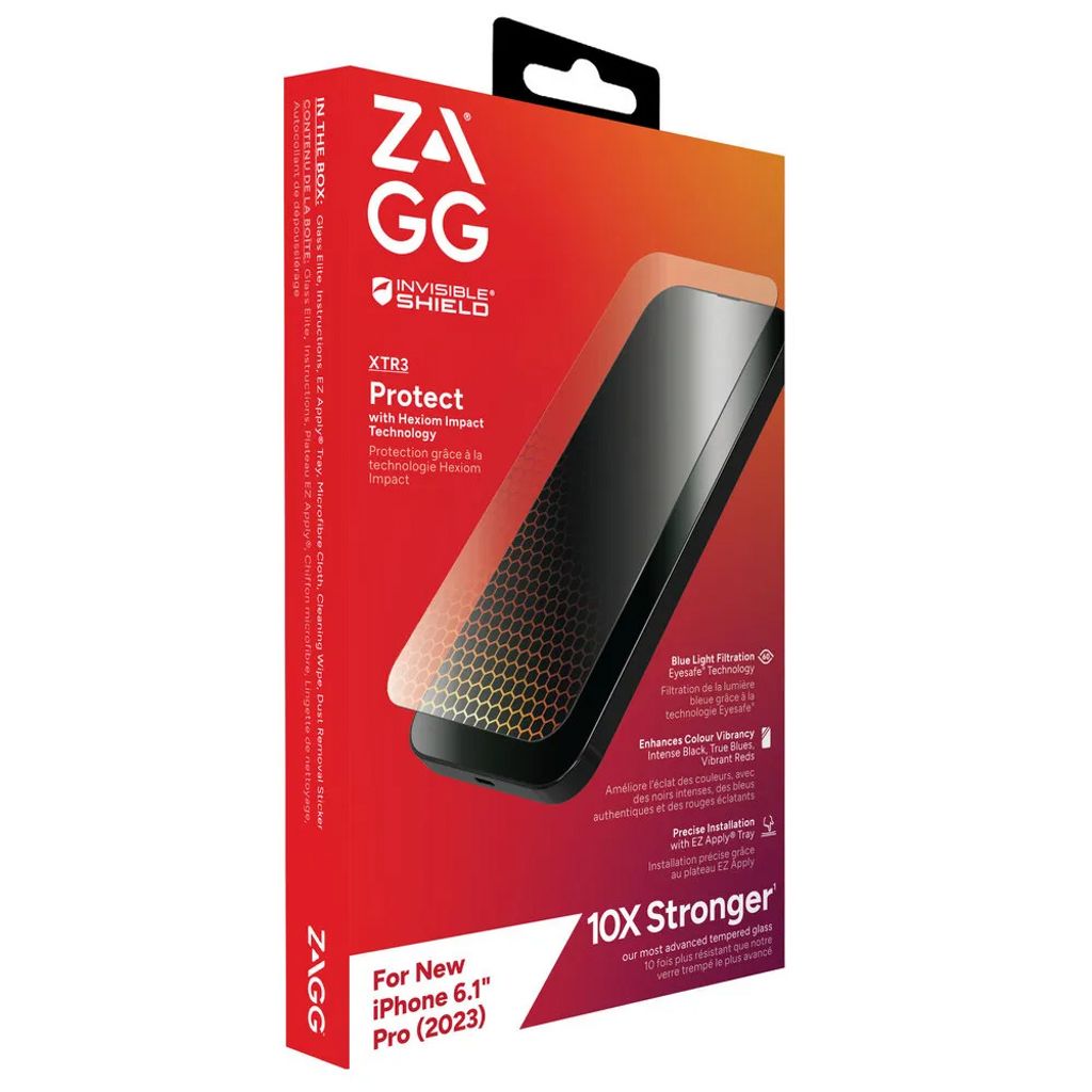 Zagg Invisible Shield XTR3 Skærmbeskyttelse till iPhone 15 Pro