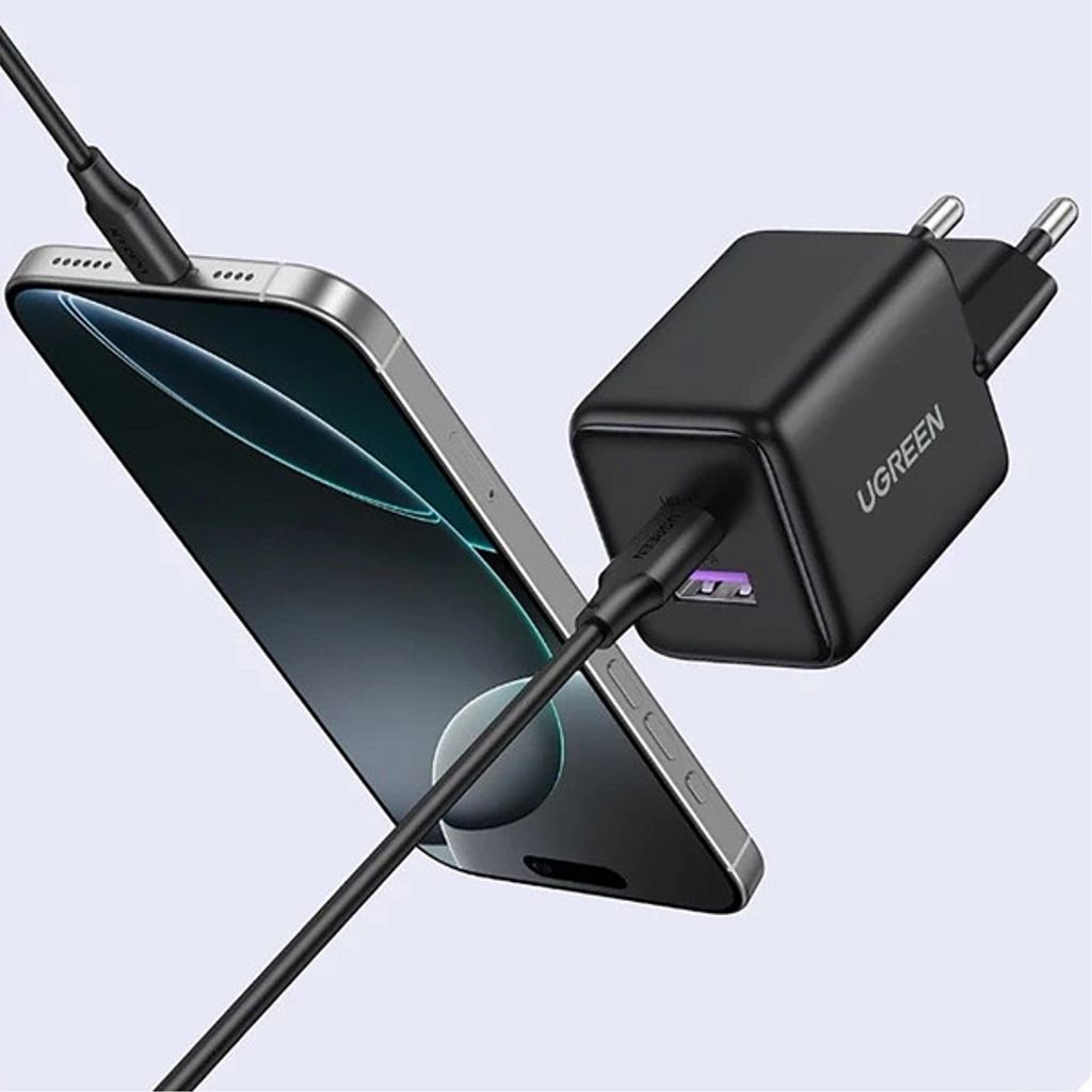 Ugreen X516 30W GaN-vegglader – kompakt hurtiglader med 2 porter