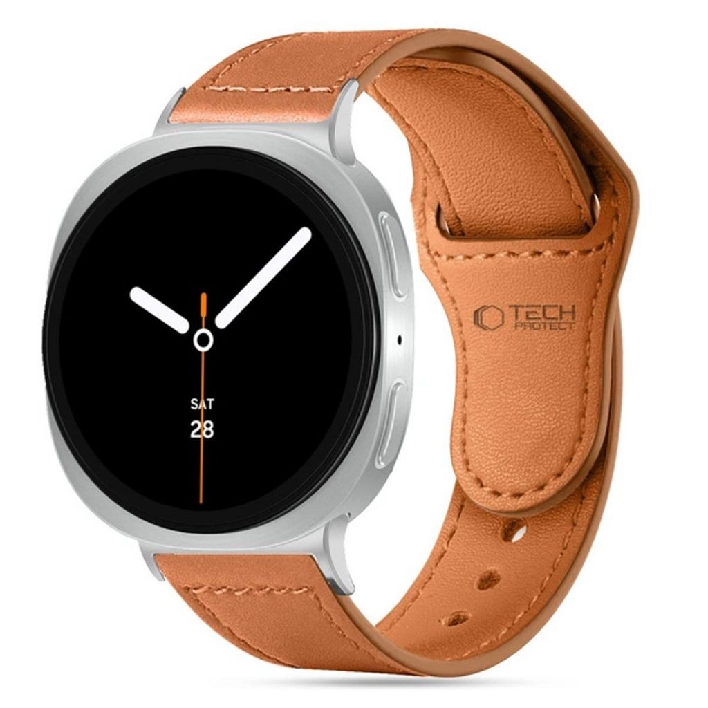 Tech-Protect Leatherfit Klockarmband Samsung Galaxy Watch 8 / 8 Classic - Brun