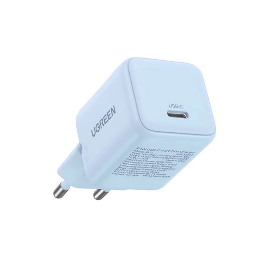 Ugreen X512 20W GaN 1x USB-C Vegglader – Blå