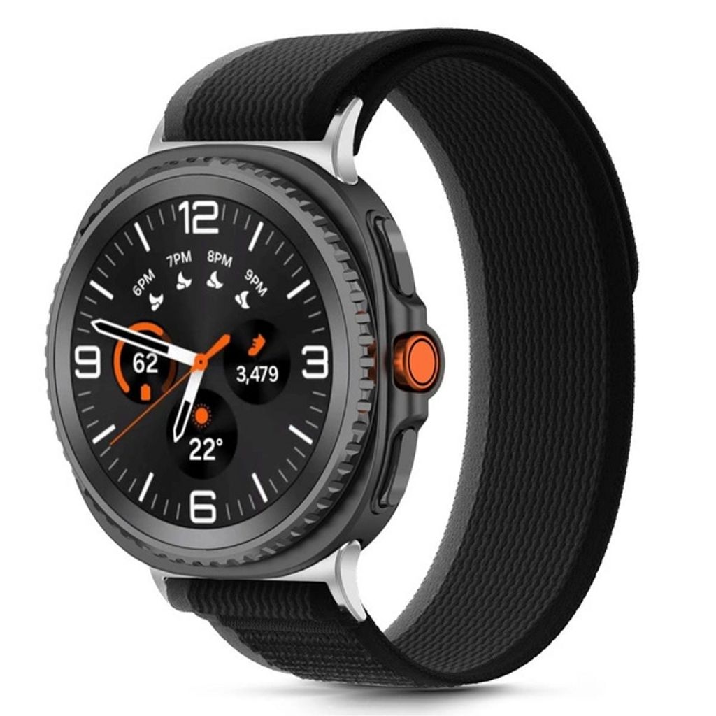 Tech-Protect Nylon Stripe Armband Samsung Galaxy Watch 8/8 Classic - Svart