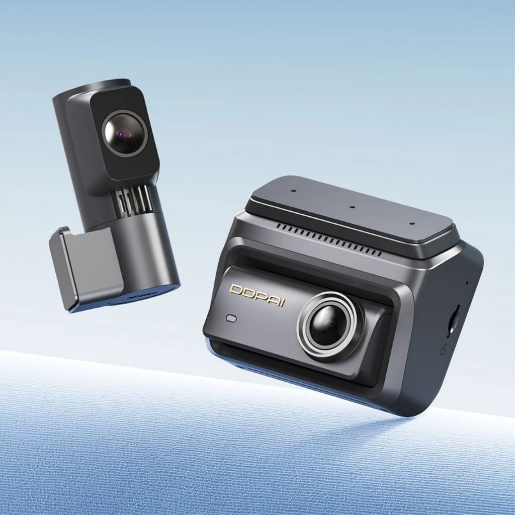 DDPAI Bilkamera Z90 Dobbelt front- og bagkamera, 4K, Wi-Fi, GPS, 3-tommer LCD – Sort