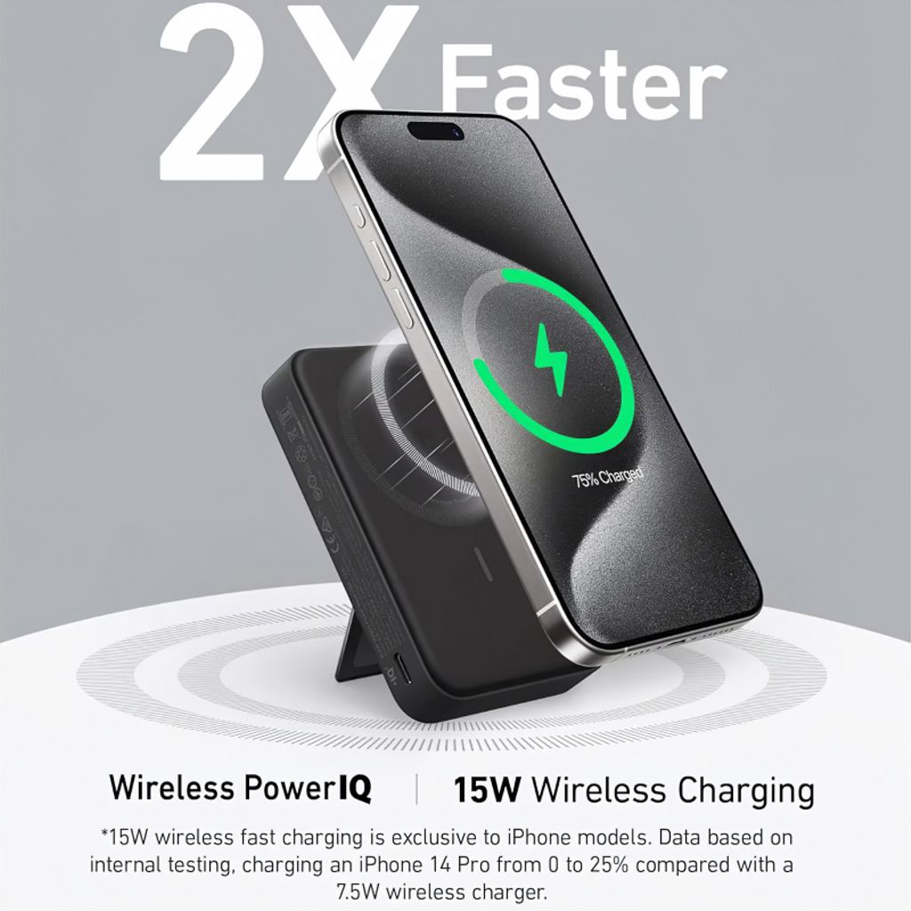 Anker MagGo 10000 mAh Magnetisk Powerbank 27W - Sort