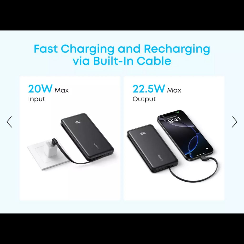 Anker Zolo 10000mAh powerbank – Hvit