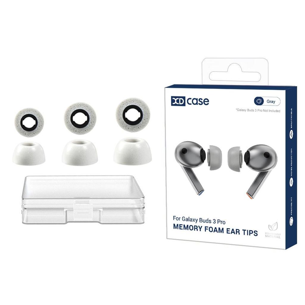 XDcase Samsung Galaxy Buds3 Pro Memory Foam-ørepropper, 3 par – svart