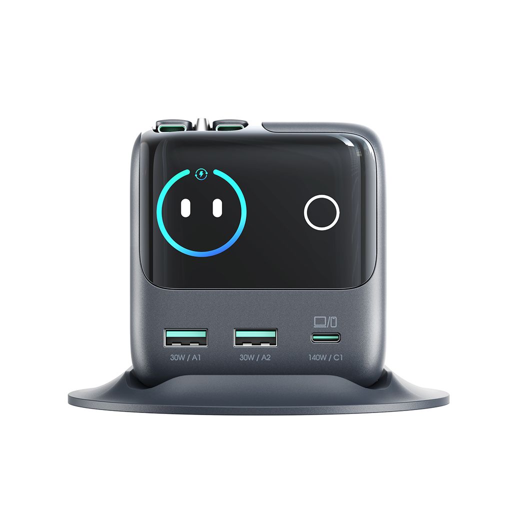 JOYROOM PODIX JR-TRD01 140W 5-in-1 GaN-latausasema - Harmaa