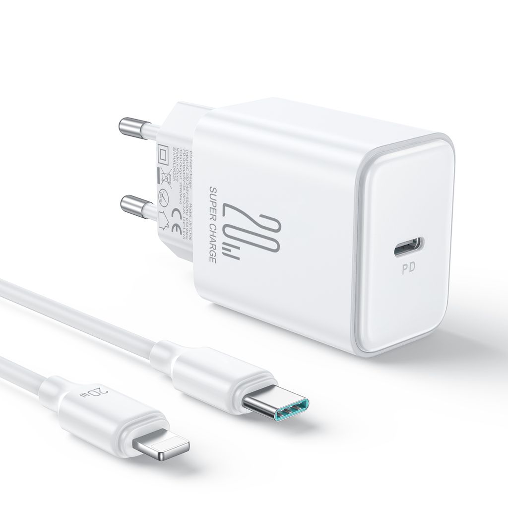 NEXTBATT 20W Fast Charger PD + 20W USB-C auf Lightning Kabel, 1m - Weiß