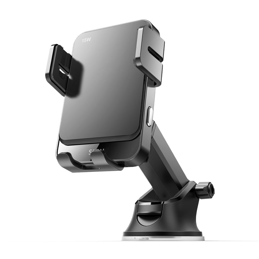 SiGN Bilholder til Smartphones med Trådløs Opladning, 4,7"-6,8" - Sort