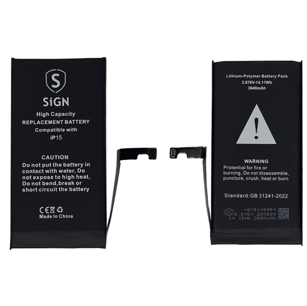 iPhone 15 Accu Hoge capaciteit - 3640mAh