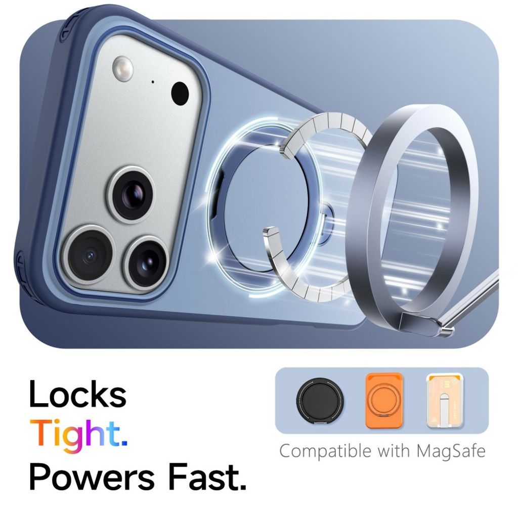 iPhone 18 Pro Max/17 Pro Max MagSafe Skal med Stativ - Blå