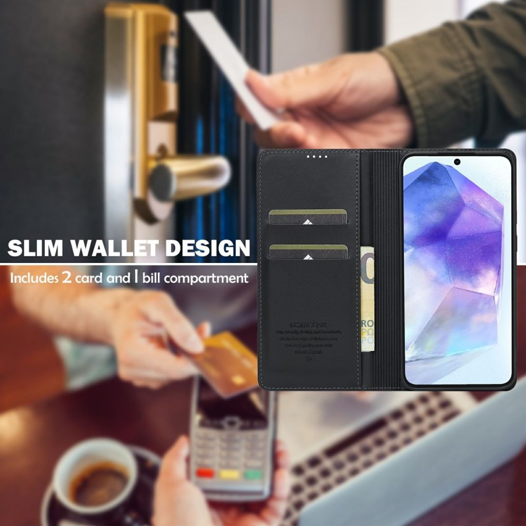 LC.IMEEKE Samsung Galaxy S25 FE Plånboksfodral - Svart