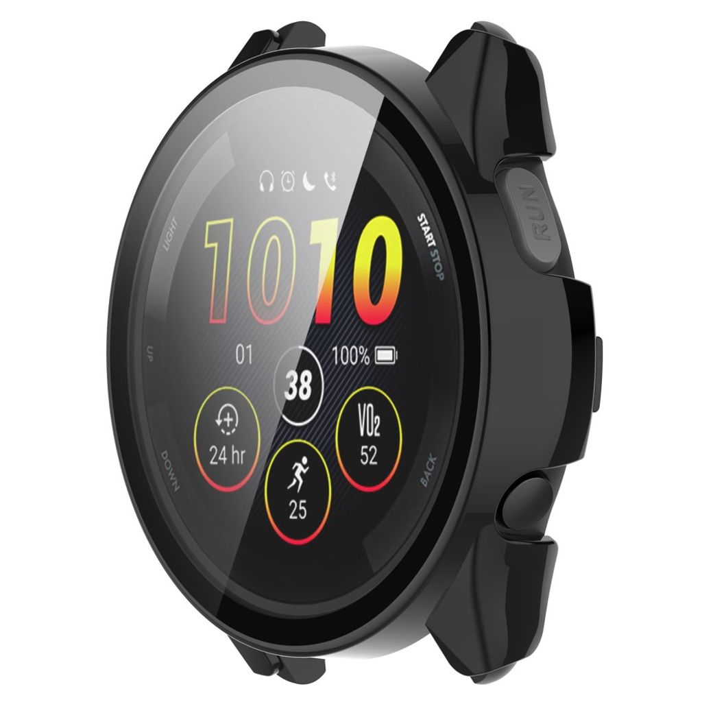 Garmin Forerunner 165/165 Music Skal med Skärmskydd i Härdat Glas – Svart