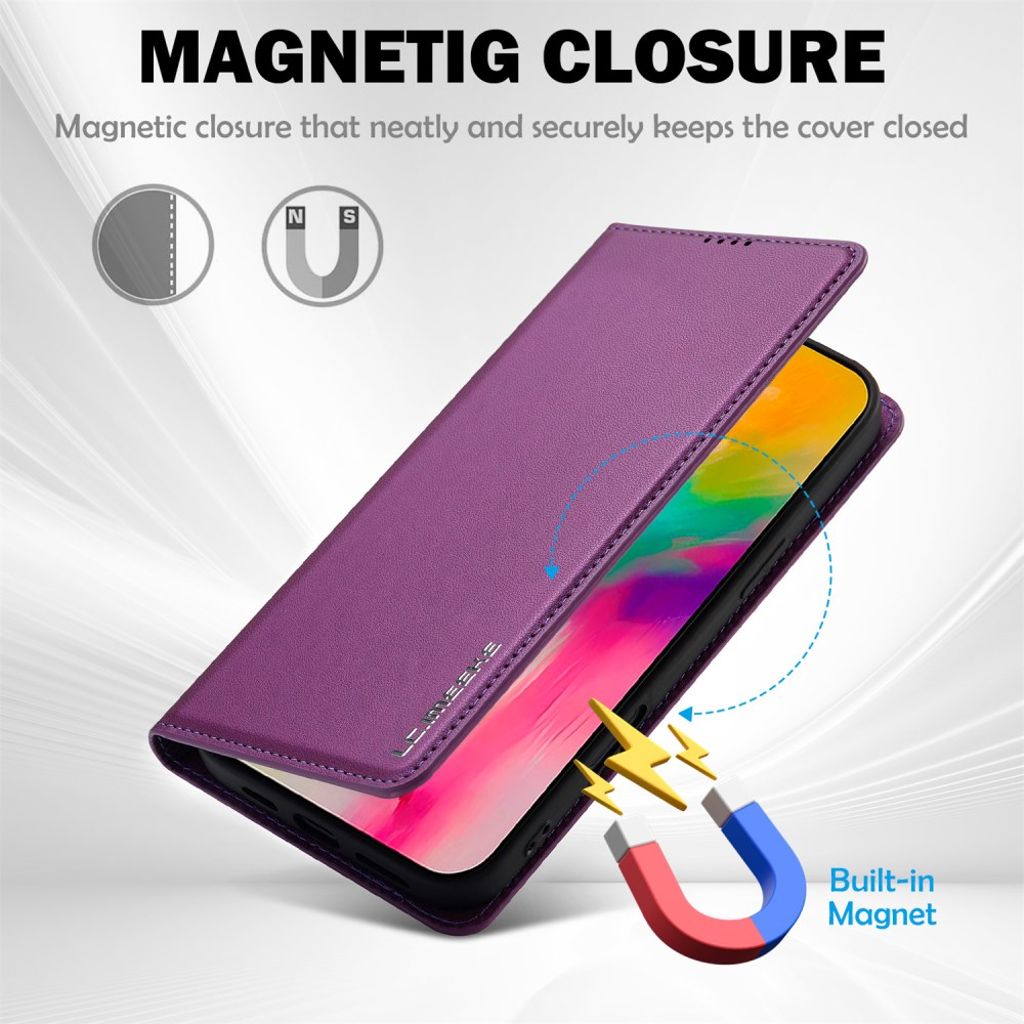 LC.IMEEKE iPhone 17 Wallet Cover - Purple