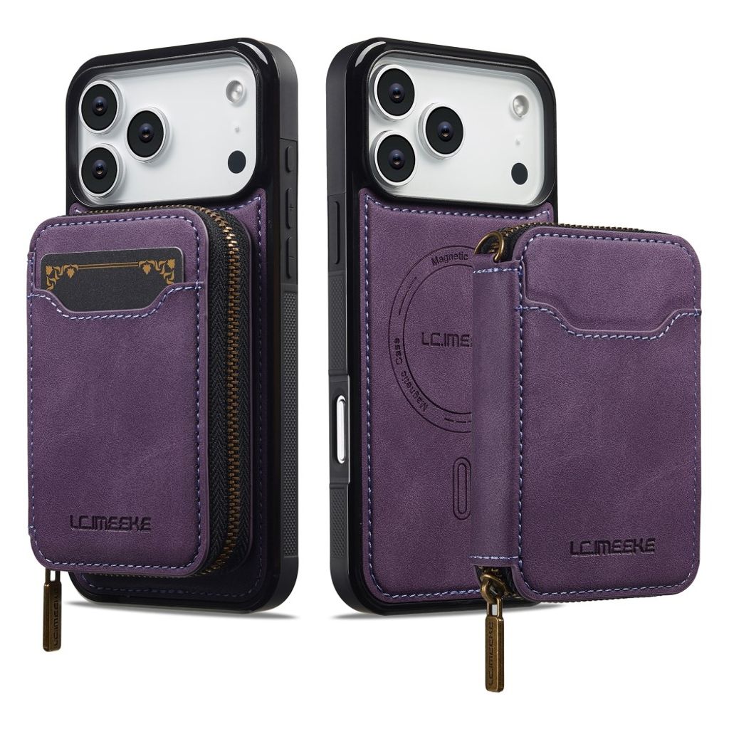 LC.IMEEKE iPhone 18 Pro Max/17 Pro Max MagSafe-kuori lompakolla - Violetti