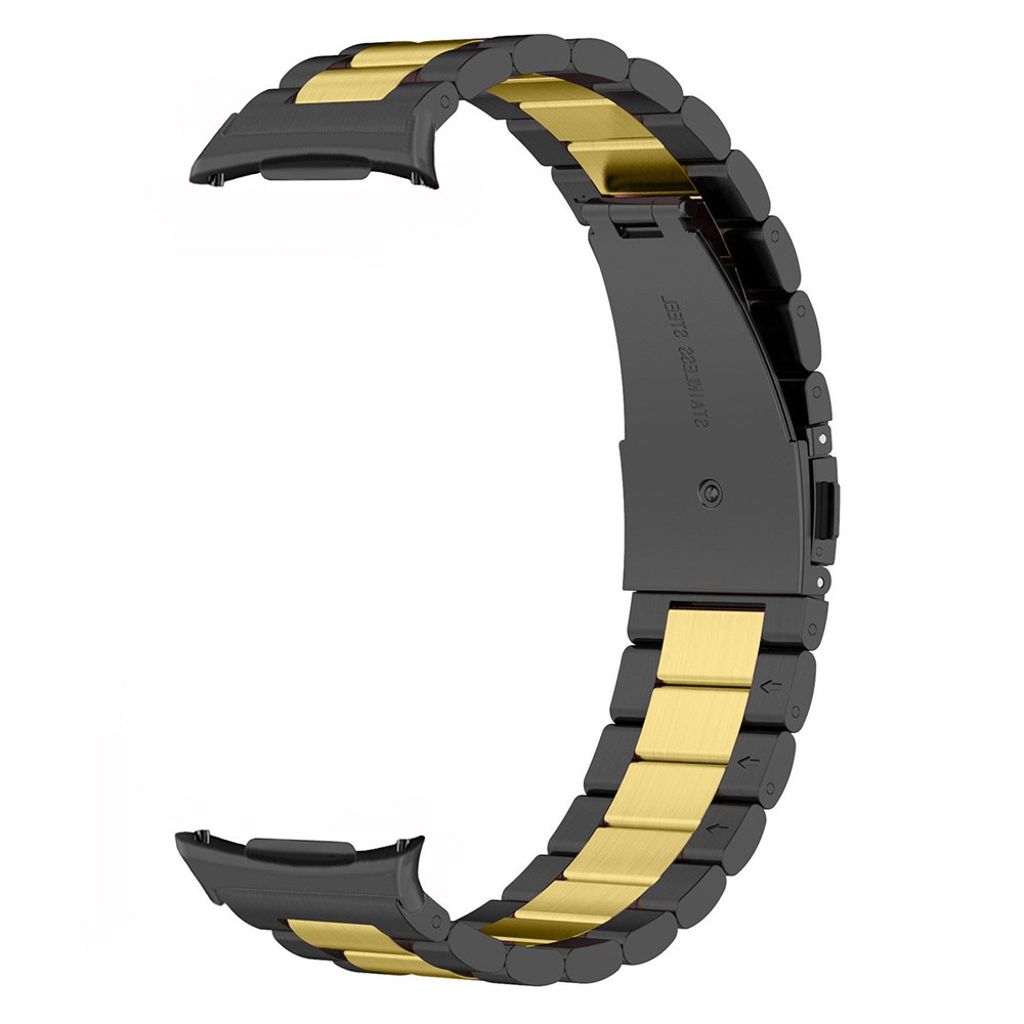 Samsung Galaxy Watch8 ruostumattomasta teräksestä valmistettu kellonranneke – musta/kulta