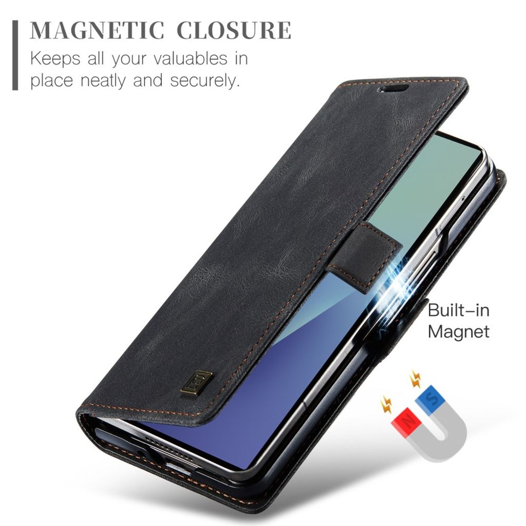 AUTSPACE Samsung Galaxy Z Fold8 Ultra Flip Cover med RFID blokering - Sort