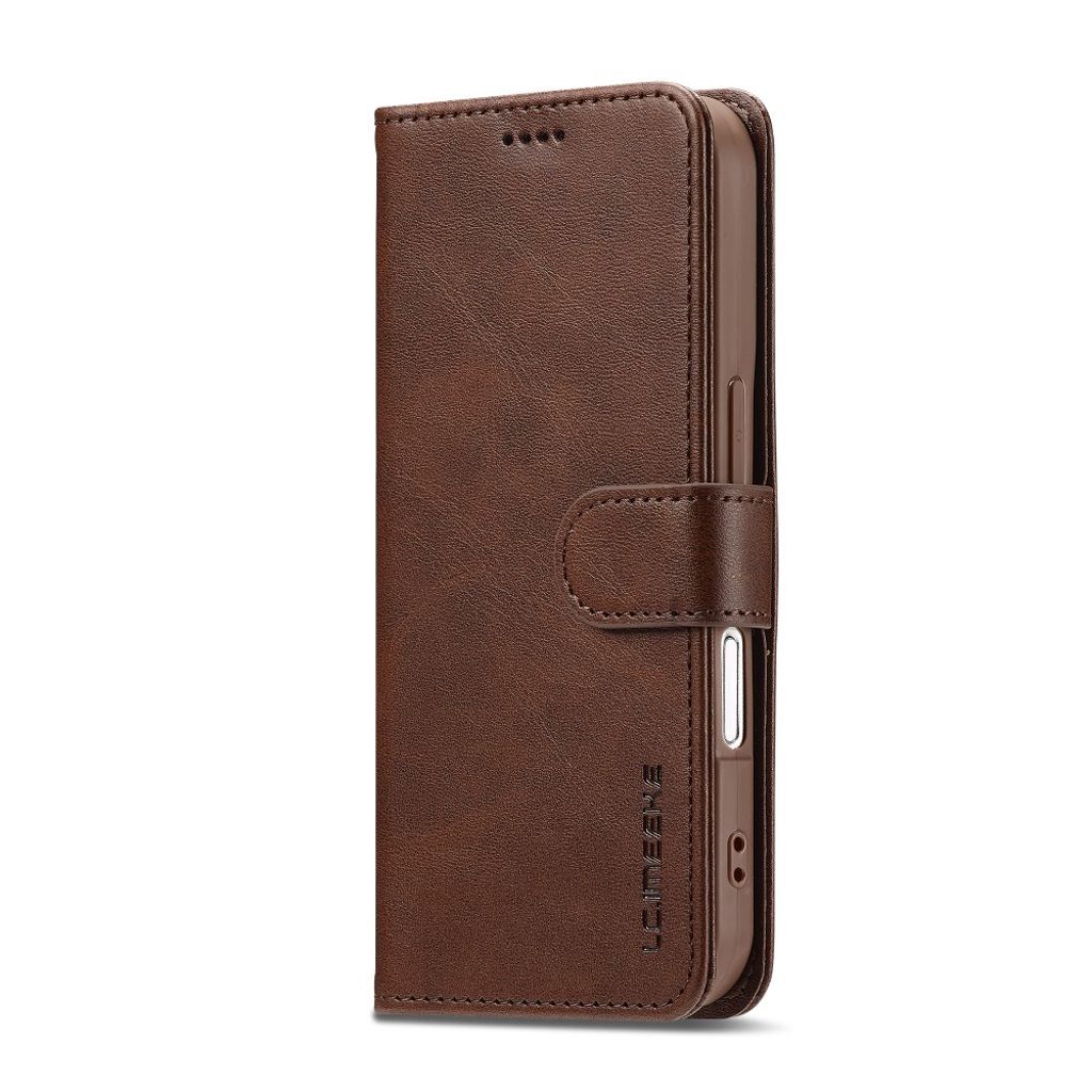LC.IMEEKE iPhone 17 Wallet Cover with Stand - Brown