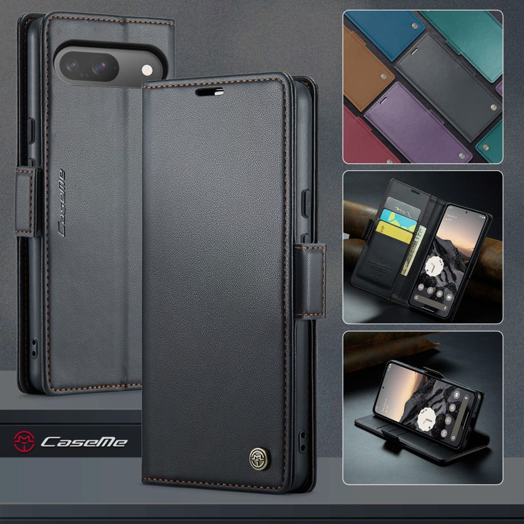 CASEME Google Pixel 10 Pro / 10 / 9 Pro / 9 Kotelo Korttipaikka - Musta