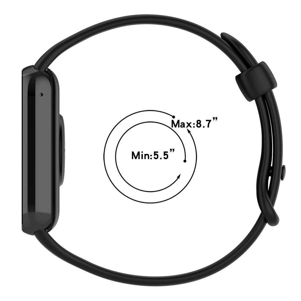 Xiaomi Smart Band 10 Pro/9 Pro/8 Pro/Redmi Watch 6/5/4 -kellonranneke – Musta
