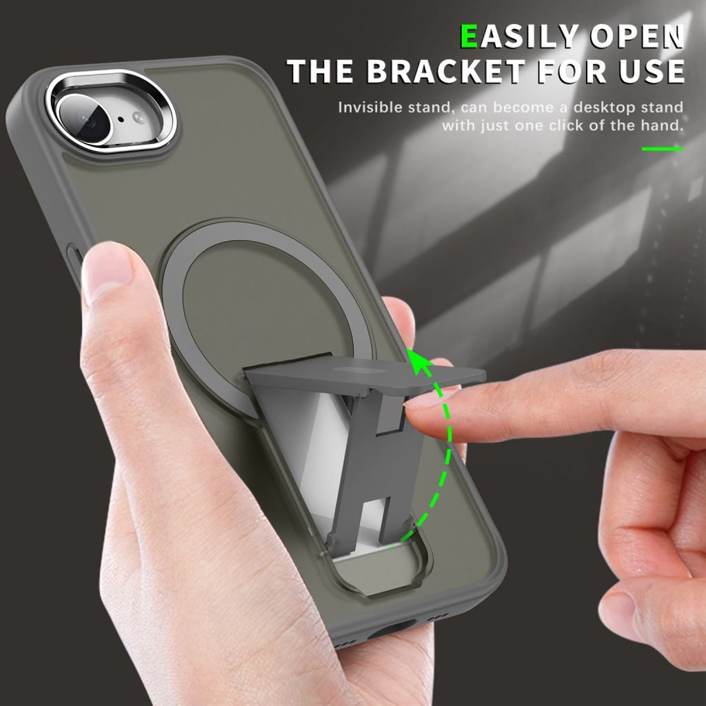 iPhone 16e Skal MagSafe-kompatibel Stativ – Svart