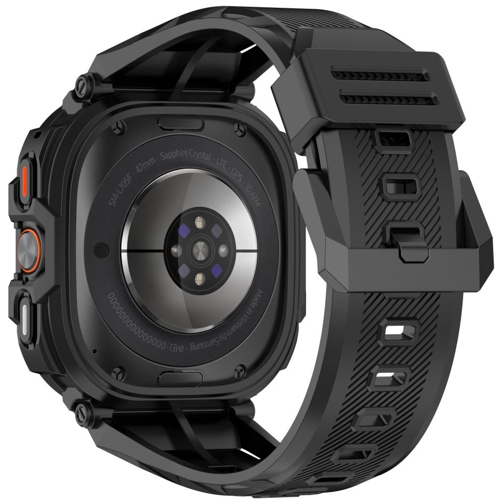 Samsung Galaxy Watch Ultra/Ultra2 silikon klokkerem med deksel - Svart