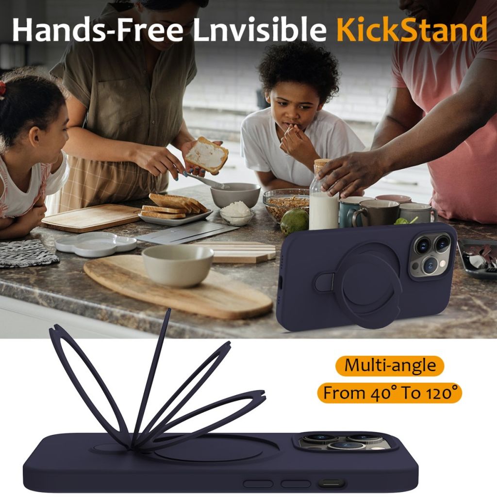 iPhone 13 Pro Case with Stand MagSafe Compatible – Midnight Blue