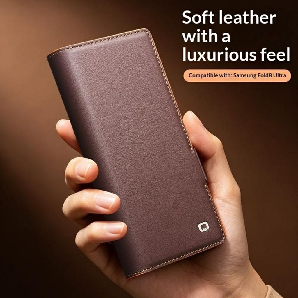 QIALINO Samsung Galaxy Z Fold8 Ultra Flip cover i ægte læder - Sort