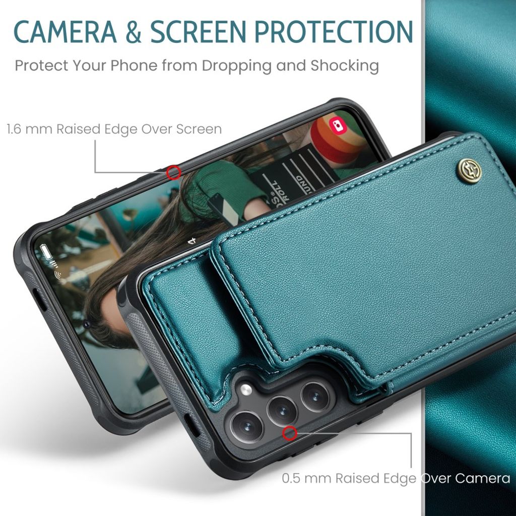 CASEME Samsung Galaxy S25 FE Deksel med Lommebok - Grønn