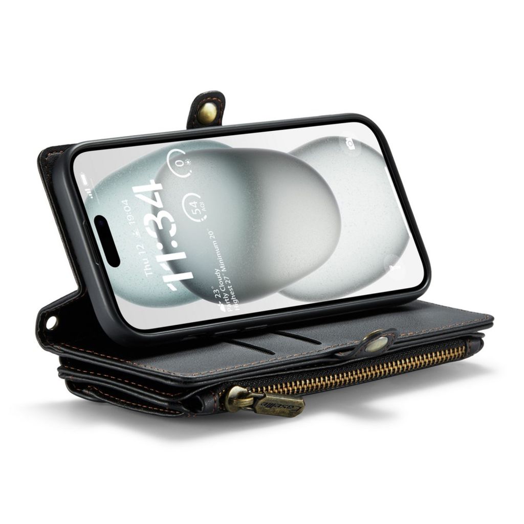 CASEME iPhone 15 Wallet Cover - Black