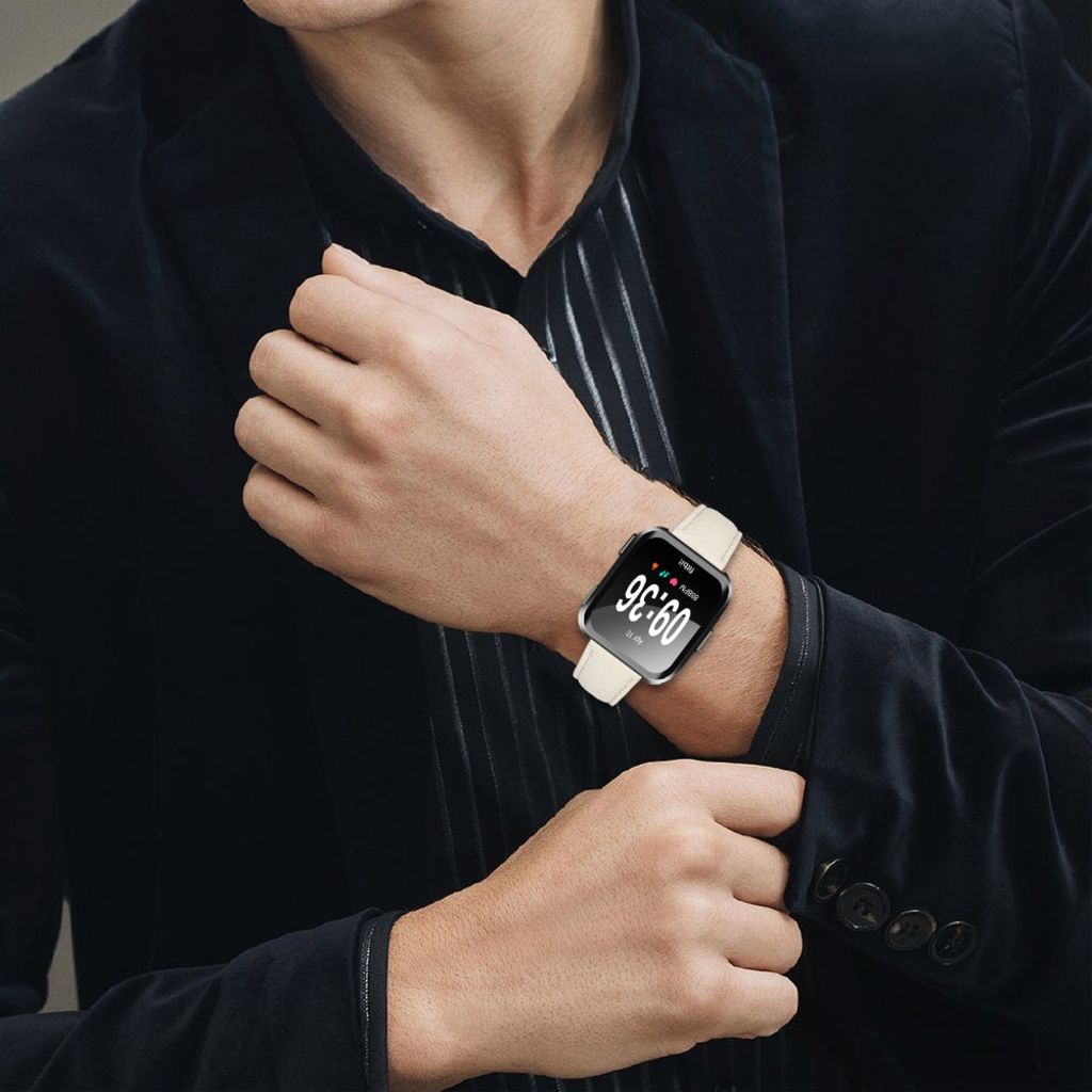 Fitbit Versa/Versa Lite/Versa 2 Urrem PU Læder – Beige