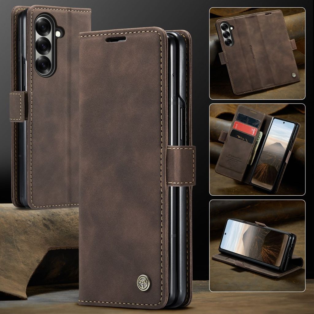 CASEME Samsung Galaxy Z Fold7 5G Plånboksfodral - Brun