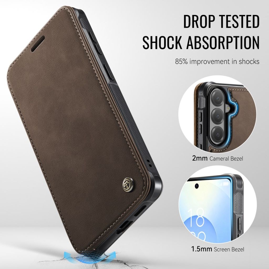 CASEME 053  Samsung Galaxy S25 Plus/S24 Plus  Flip Cover MagSafe RFID-blokerende - Brun