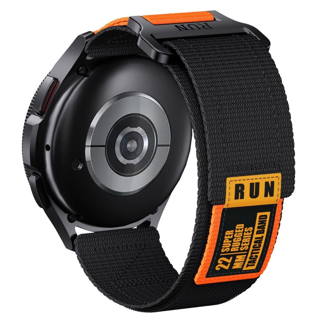 Huawei Watch GT5/5 Pro/4/4 Pro m.fl. Klockarmband i Nylon – Svart/Orange
