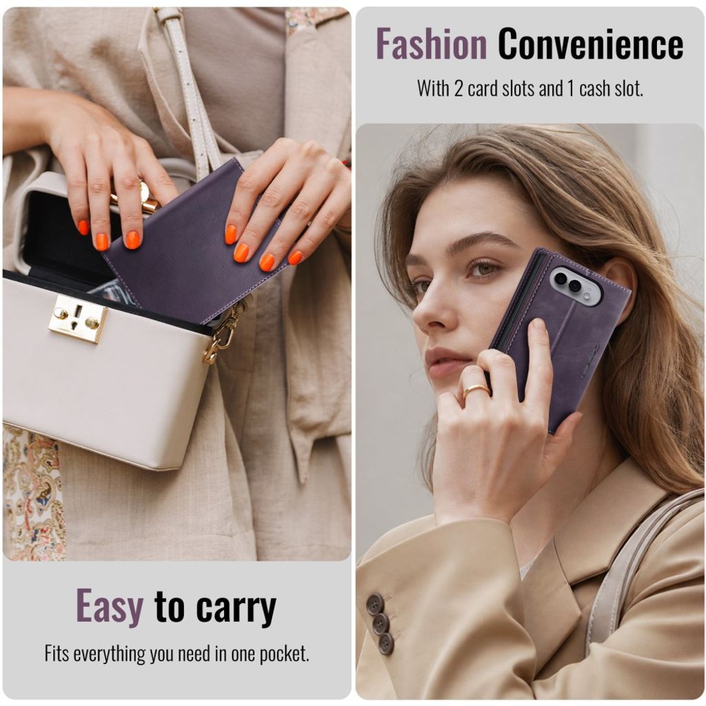 CASEME iPhone Duo Lompakkokotelo RFID-suojauksella - Violetti