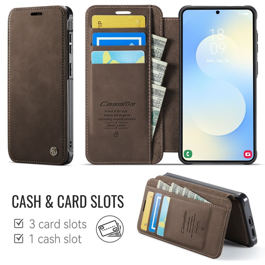 CASEME 053  Samsung Galaxy S24 FE  Flip Cover MagSafe RFID-blokerende - Brun