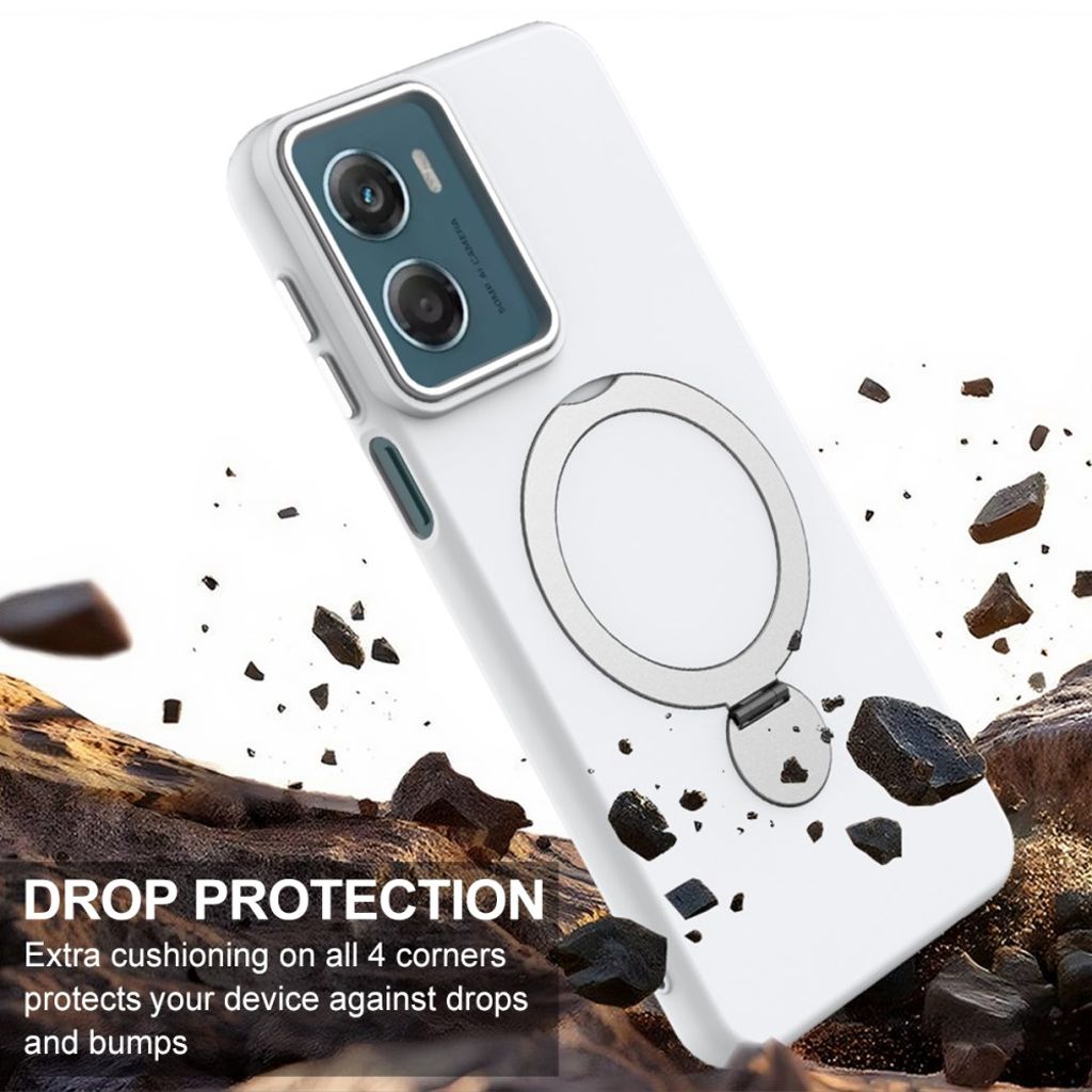 Motorola Moto G06 Power 4G/Moto G06 4G Deksel MagSafe-kompatibel Ringholder - Hvit