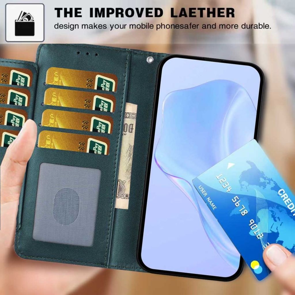 Samsung Galaxy A27 Lommeboketui med Stativ – Mørkegrønn