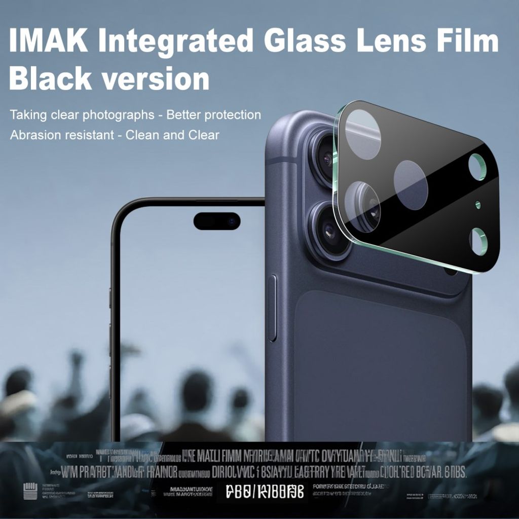 IMAK iPhone 18 Pro Max -linssinsuoja karkaistusta lasista - musta