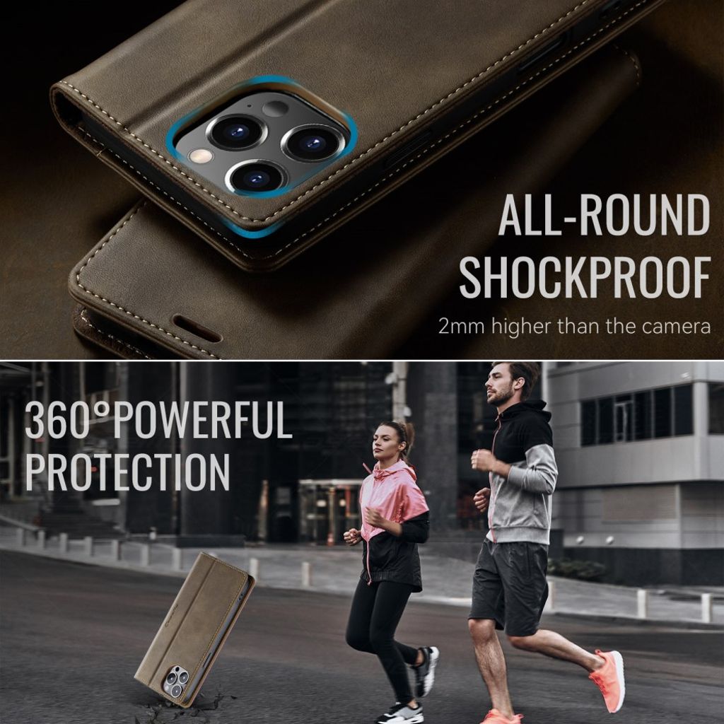 CASEME iPhone 12 Pro Max Etui med Stativ - Brun