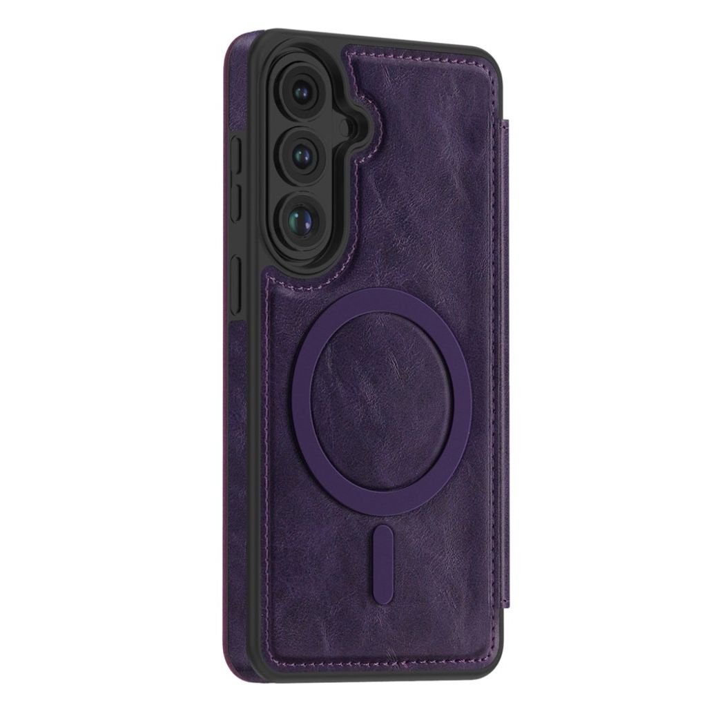 Samsung Galaxy S26 Plus MagSafe Lompakkokotelo - Tummanvioletti