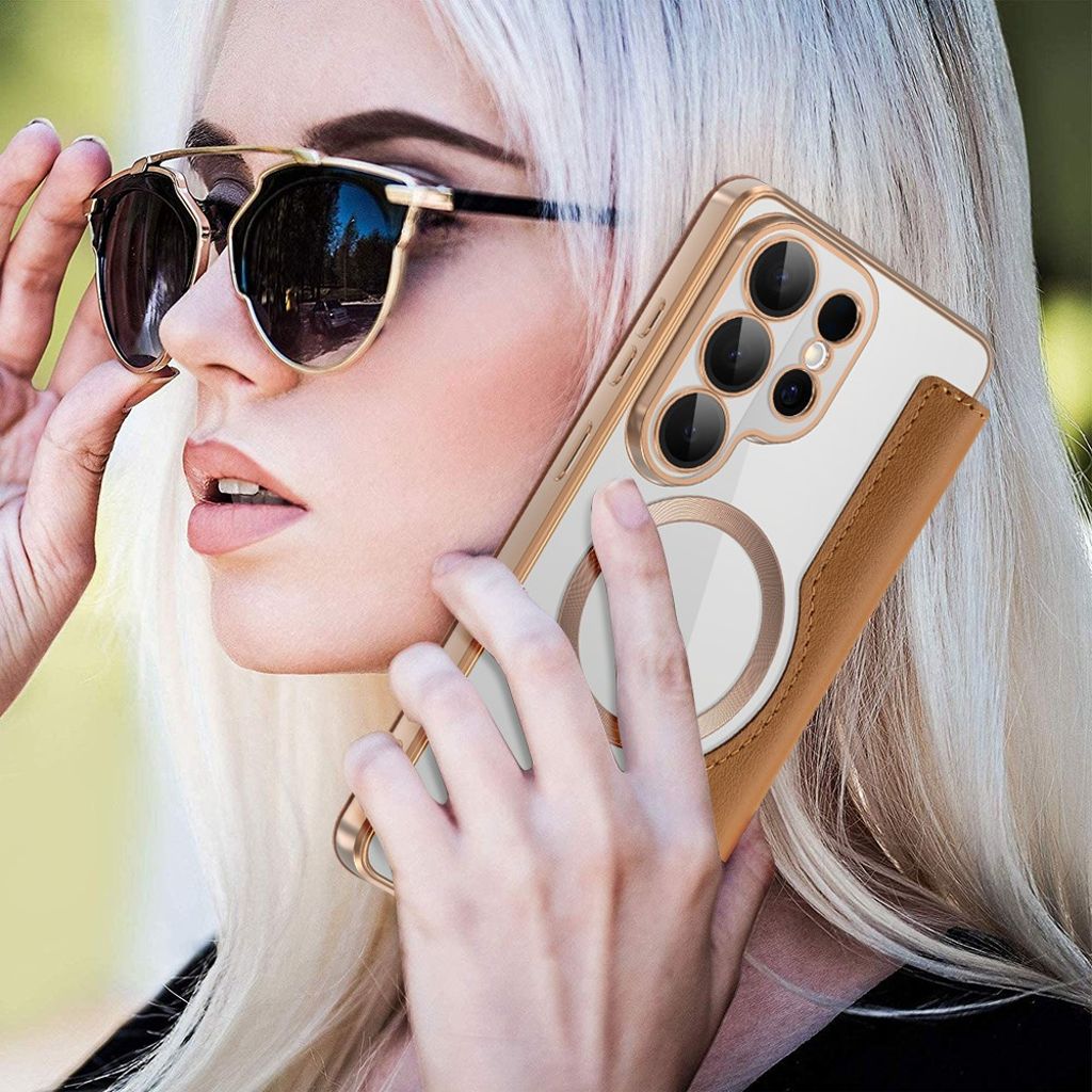 Samsung Galaxy S26 Ultra Plånboksfodral Magsafe RFID-blockerande – Brun