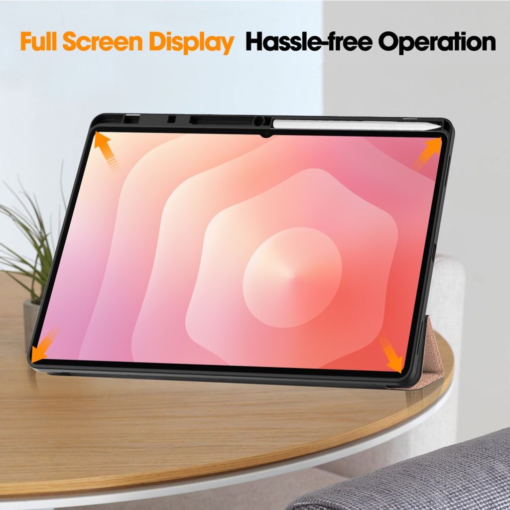 Samsung Galaxy Tab S12 Ultra/S11 Ultra Tri-fold stativfodral - Roséguld