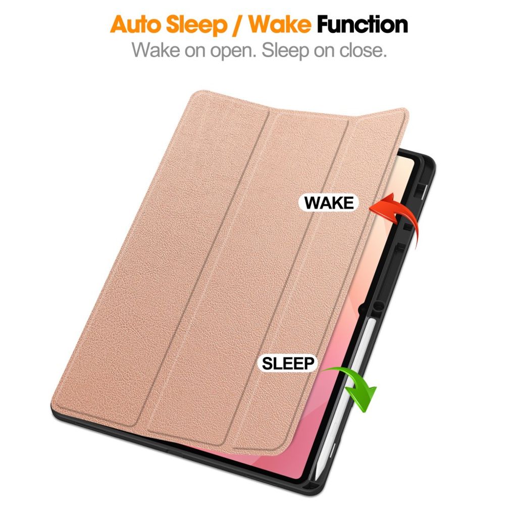 Samsung Galaxy Tab S12 Ultra/S11 Ultra Tri-fold stativfodral - Roséguld