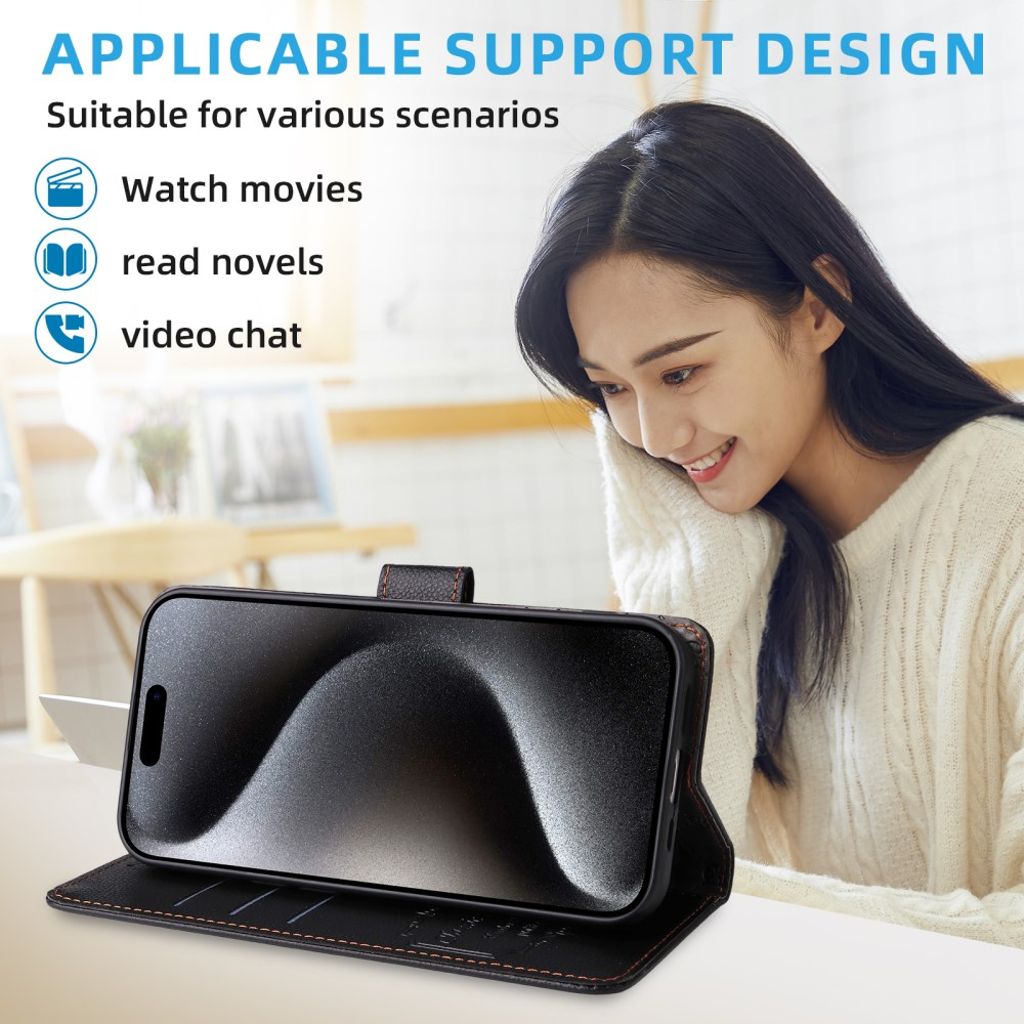 Motorola Moto G86 Power 5G / G86 5G Wallet Cover RFID Blocking – Black