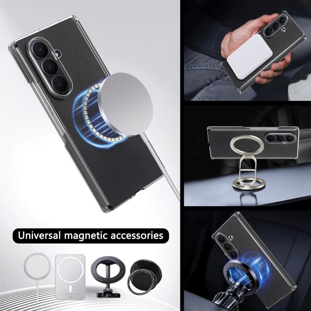 Samsung Galaxy Z Fold8 Ultra MagSafe Kuori PU-nahkaa - Musta