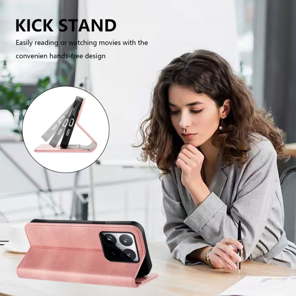 Xiaomi 15T Wallet Cover with RFID Blocking - Pink