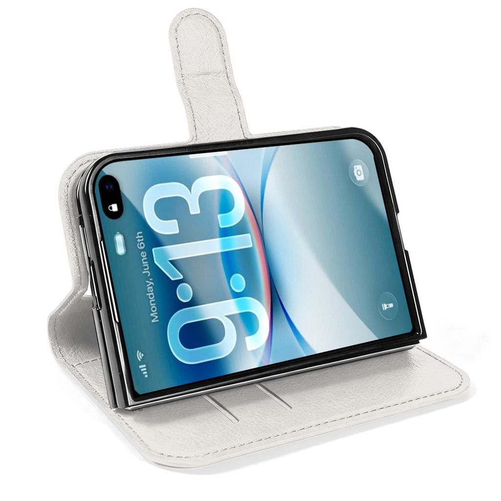 iPhone Duo Lompakkokotelo PU-nahka - Valkoinen